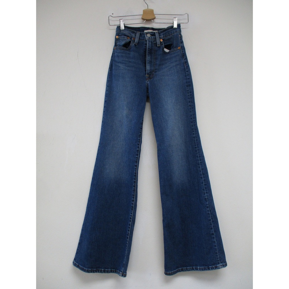 Levi's Jeans Women 24x32 Blue 70s High Flare High Rise Wide Leg Denim
